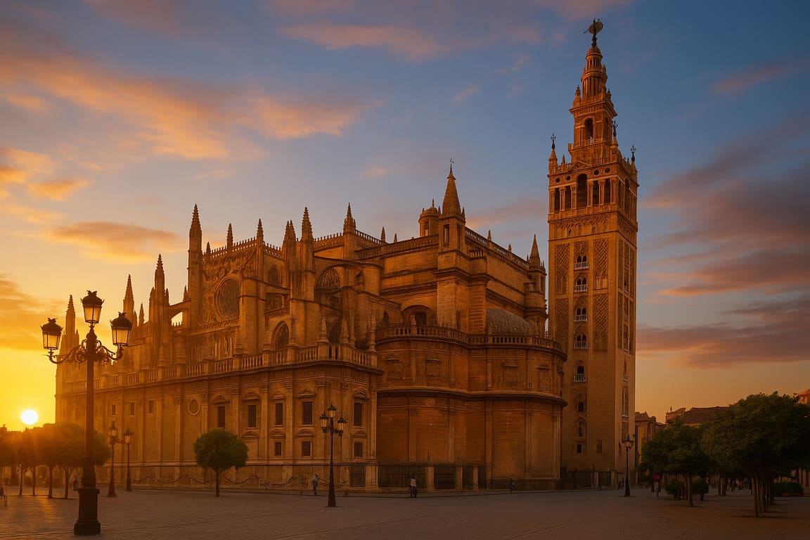 Vista de la Catedral y la Giralda, imprescindibles en tu visita de 3 días a Sevilla.