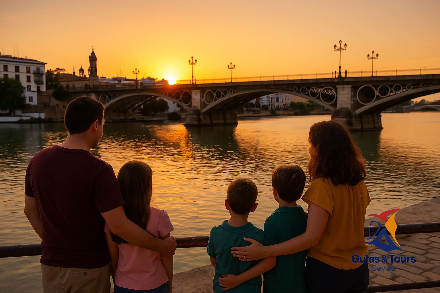Puente de Triana al atardecer: cruzar el río es parte de cualquier ruta de tapas por Sevilla