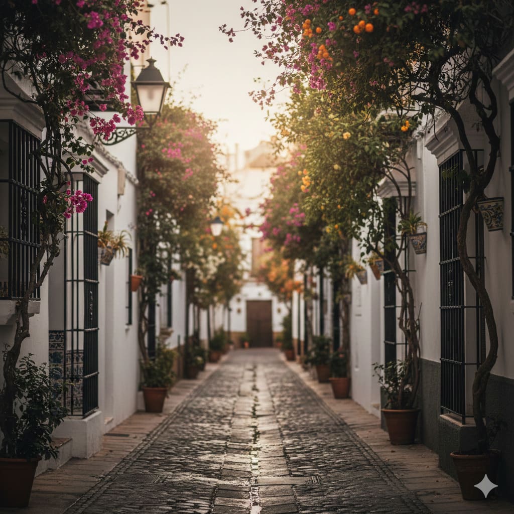 Barrio de Santa cruz en primavera