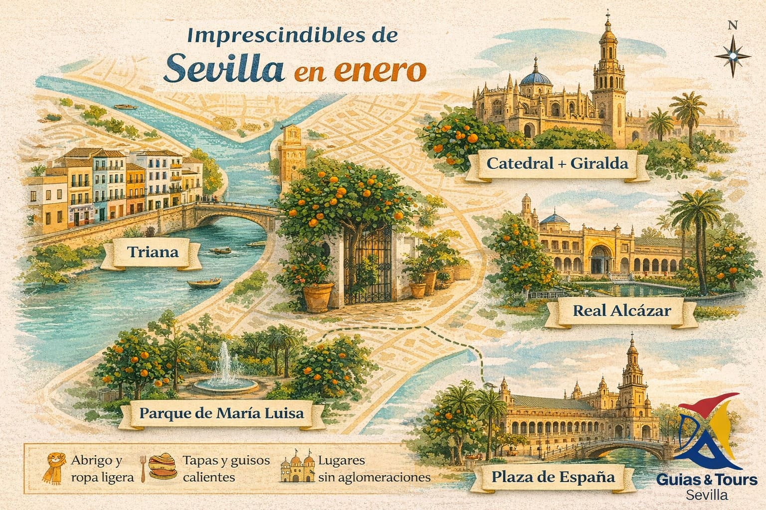 Mapa de Sevilla para organizar tu visita