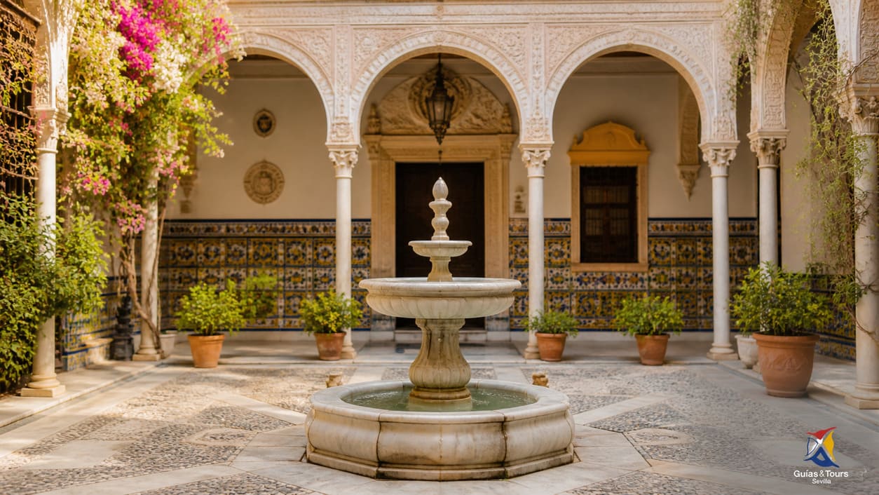 Patio elegante de casa-palacio sevillana