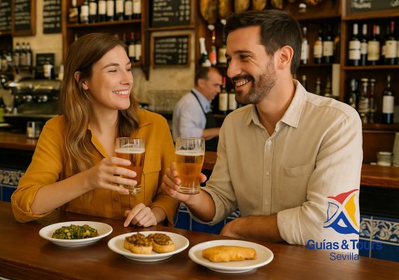 “Barra tradicional en Sevilla con tapas clásicas: la mejor forma de empezar tu ruta de tapas por Sevilla.”